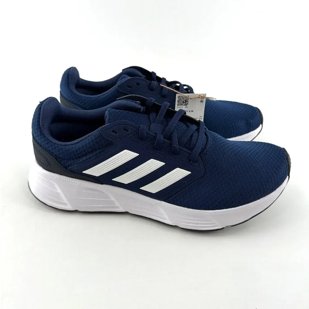 Adidas Men's Tech Indigo Cloud White Legend Ink Galaxy 6 Running Shoes Size 9